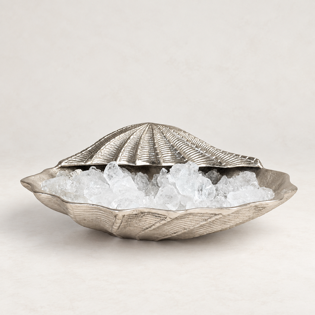 Clamshell Solid Champagne Ice Bucket ~ Wine Cooler