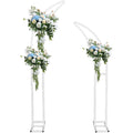 Metal Wedding Backdrop Stand Moon Shape Arch 2.1M 1.8M 2Pcs Maxant