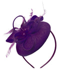 Round Pillbox Bow Sinamay Headband Fascinator Weddings Ascot Hatinator Races