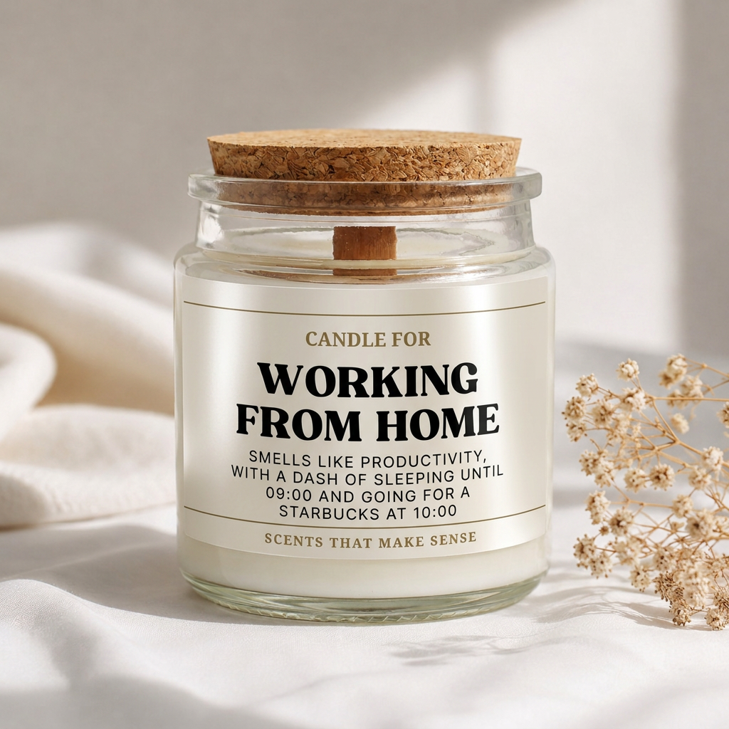 Working From Home Candle Funny Gifts