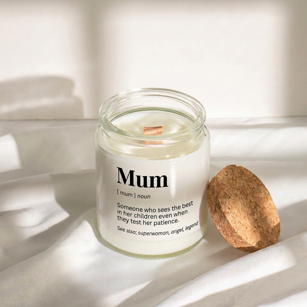 Mum Definition Candle Superwoman, Angel, Legend