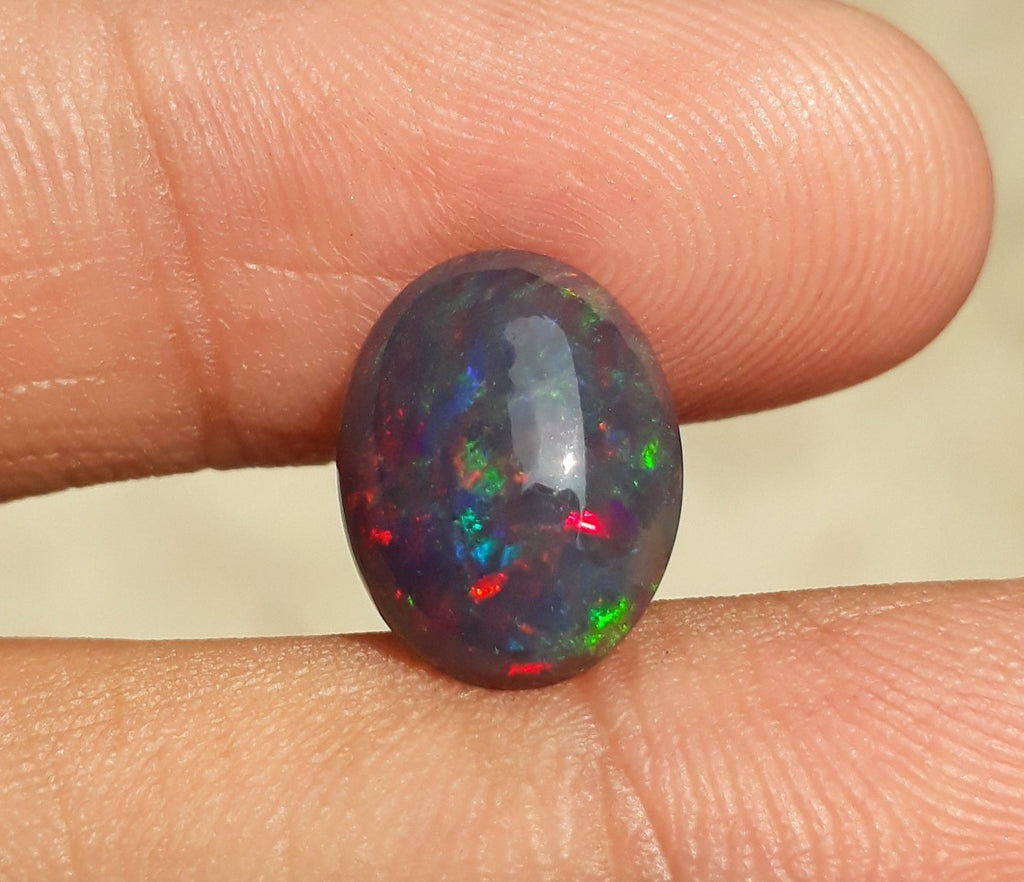 2.85ct Opal for Sale - Black Fire Opal - October Birthstone - 14x11mm