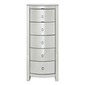 Verona Mirrored Curved 5 Drawer Tall Chest