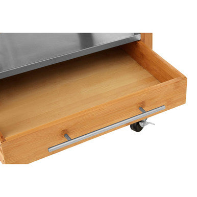 Harlow Natural Bamboo 4 Drawer Kitchen Trolley