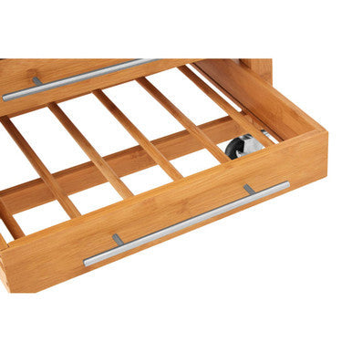 Harlow Natural Bamboo 4 Drawer Kitchen Trolley