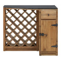 Toba Recycled Pine Wood and Stone Top Bar Cabinet