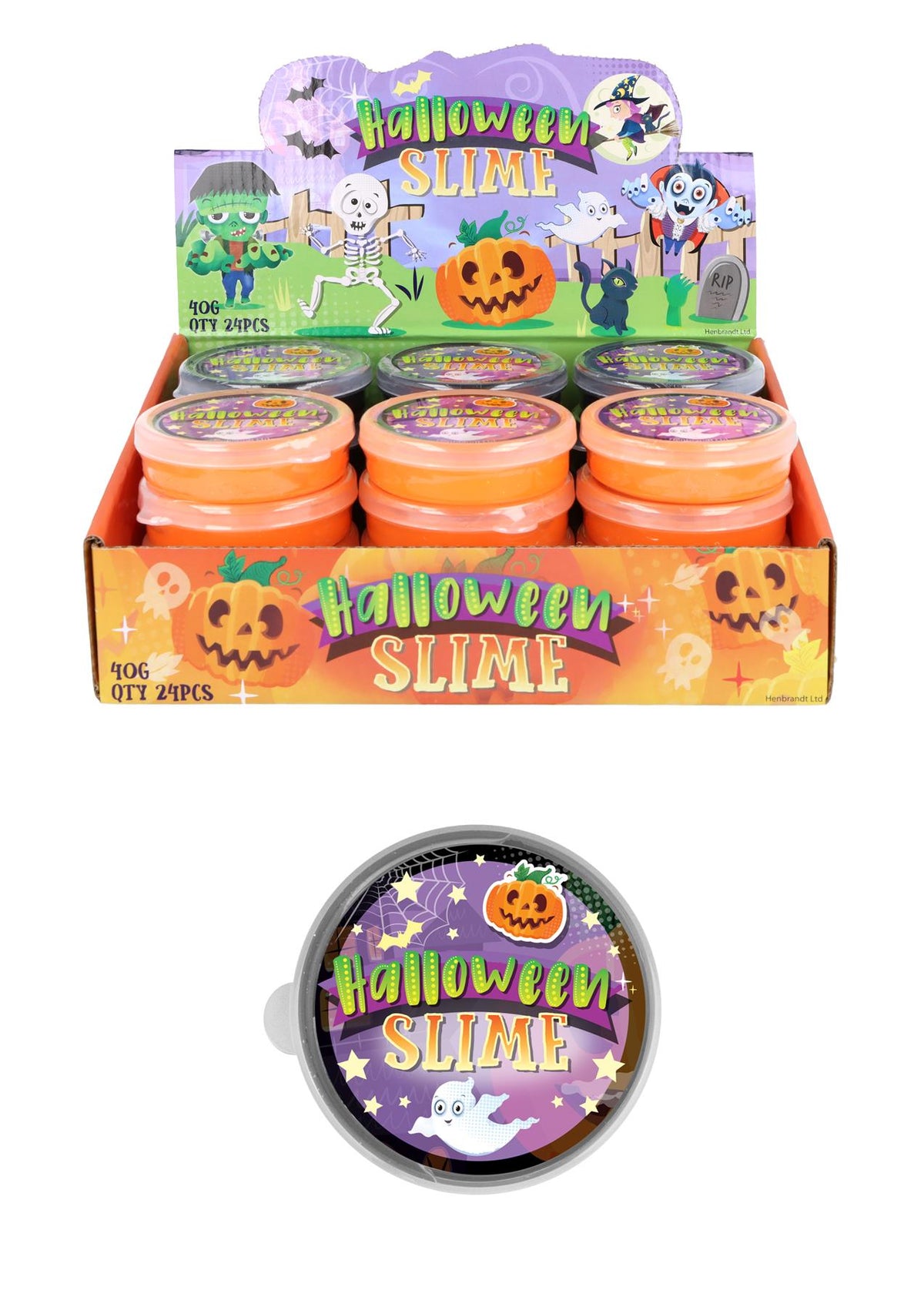Halloween Slime Tub (7cm x 2cm) 2 Assorted Colours (single)