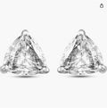 Luxurious 14kt White Gold Moissanite Earrings: 4.5mm 0.54 Carat Moissanite Twinkling Beauty