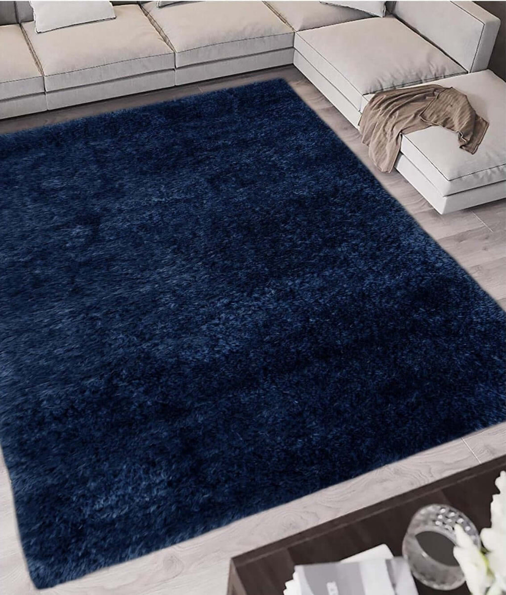 Lagom Navy Shaggy Rug