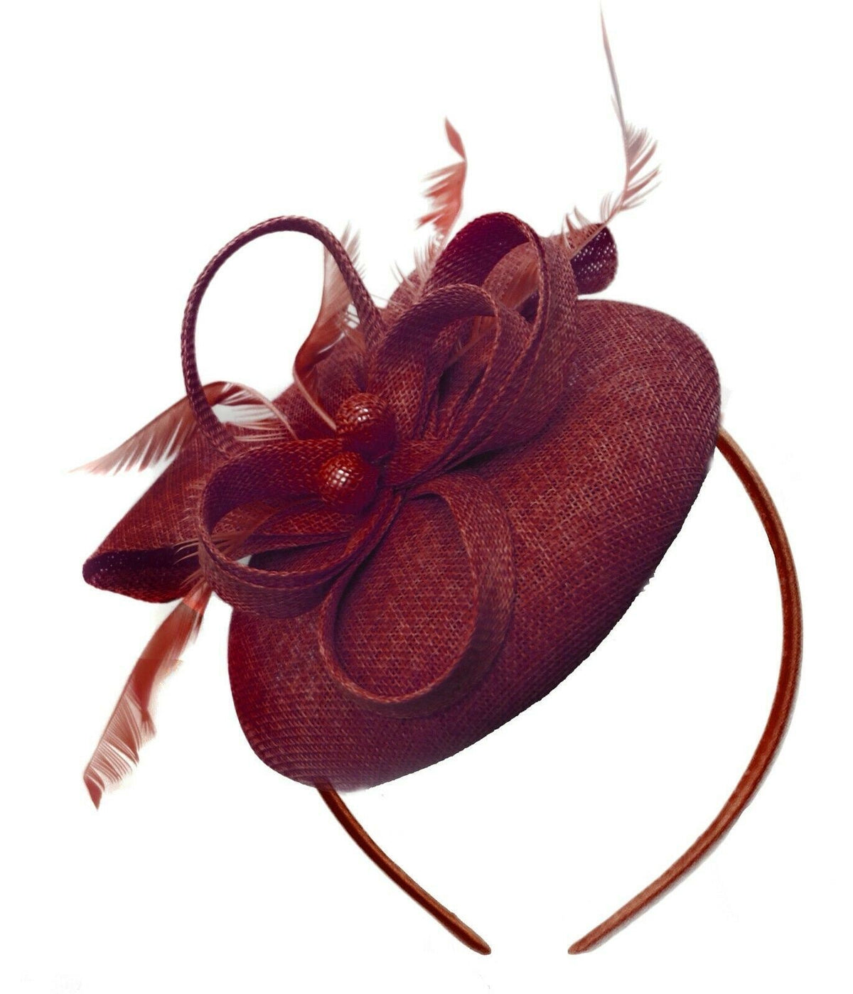 Round Pillbox Bow Sinamay Headband Fascinator Weddings Ascot Hatinator Races