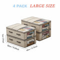4 Pack Large Storage Organiser Bags Durable Striped Pattern Clothing Storage Bag