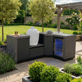 Maze - Ember Small Corner Outdoor Kitchen with Fridge - Grey