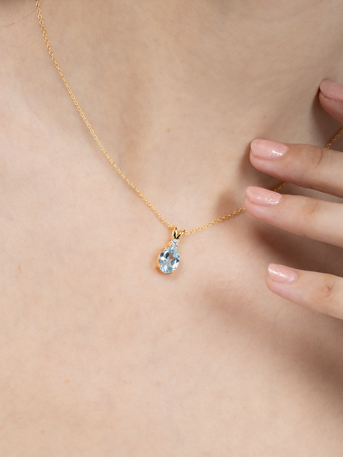 Complete Set - Blue Topaz Jewellery Set in 18k Gold Vermeil