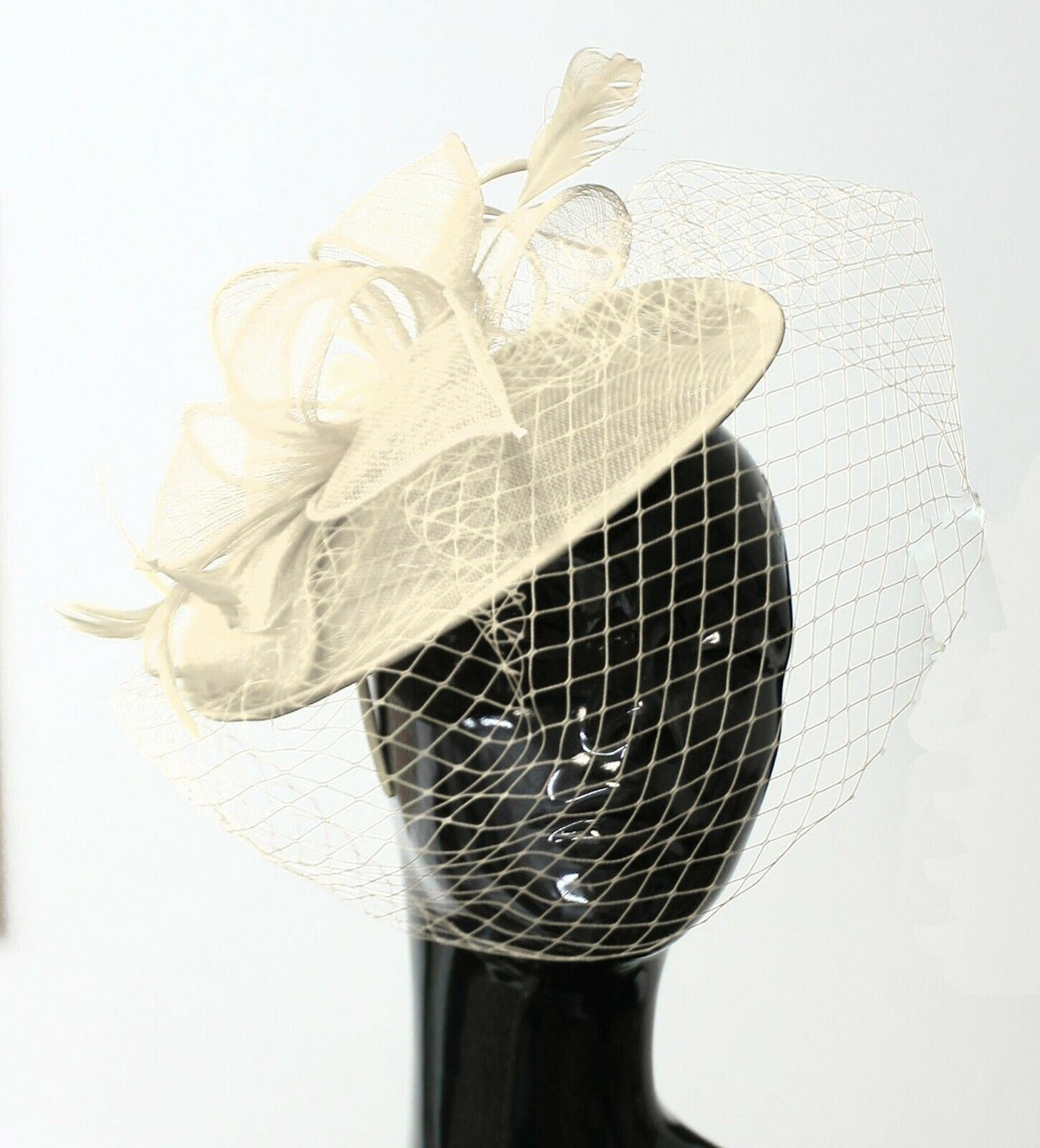 Medium Saucer Sinamay Headband Fascinator Wedding Ascot Hat Hatinator Birdcage Veil