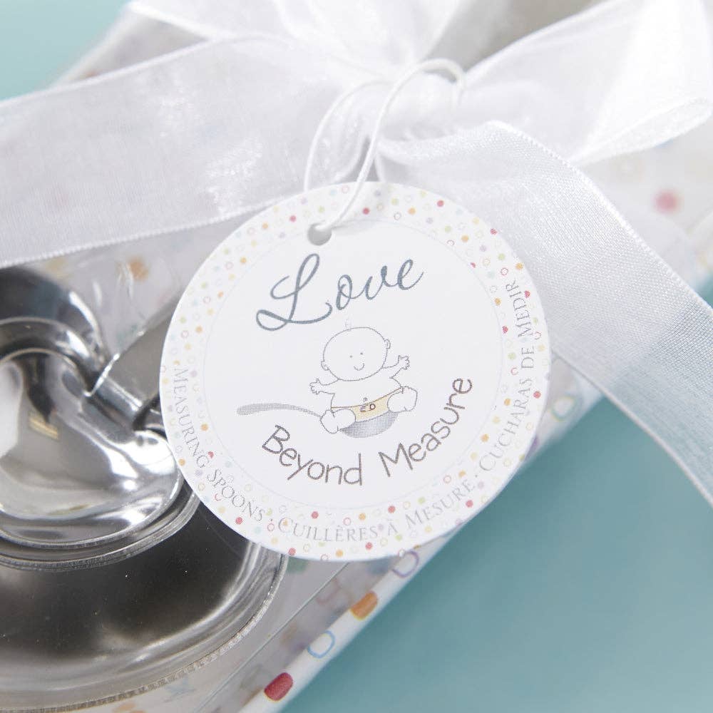 Love Beyond Measure Heart Shaped Measuring Spoons Baby Shower Set of 4