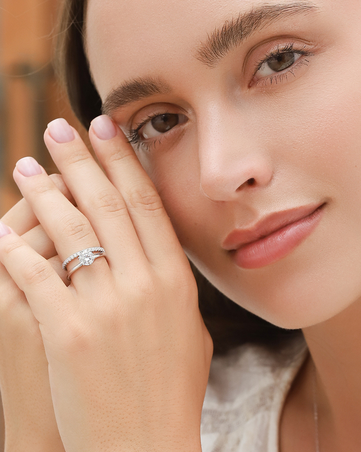 1 ct Round Solitaire Moissanite Engagement Ring in Sterling Silver