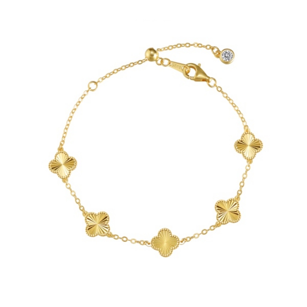 18k Gold Clover plain Bracelet