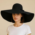 Caprilite Super Large Brim Sun Beach Hat Black