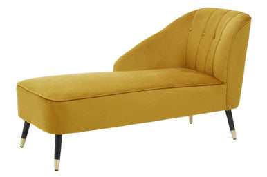 Yvette Mustard Velvet Right Hand Chaise Longue