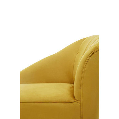 Yvette Mustard Velvet Right Hand Chaise Longue