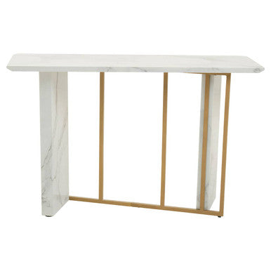 Vieste White Marble Effect Console Table