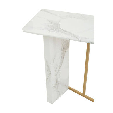 Vieste White Marble Effect Console Table