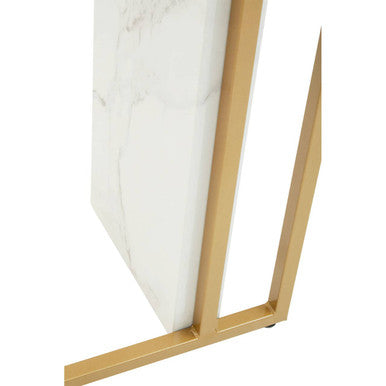 Vieste White Marble Effect Console Table