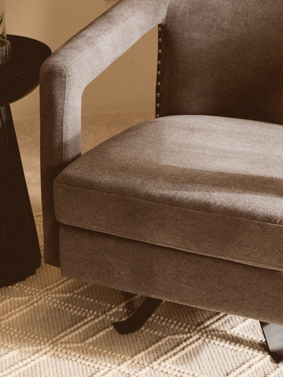 Hestia Ash Velvet Swivel Chair