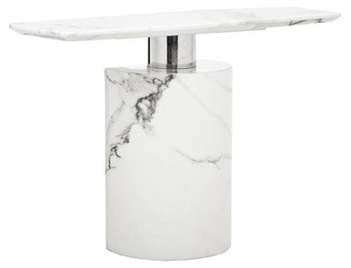 Sesto White Marble Console Table