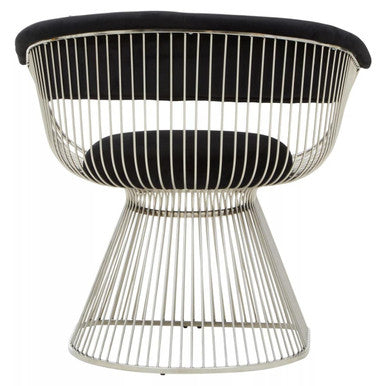 Vogue Black Velvet Chair with Silver Finish Frame