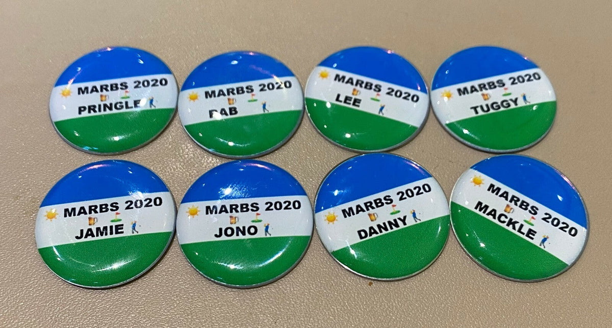 Personalised Golf Ball Markers for Groups & Society Events