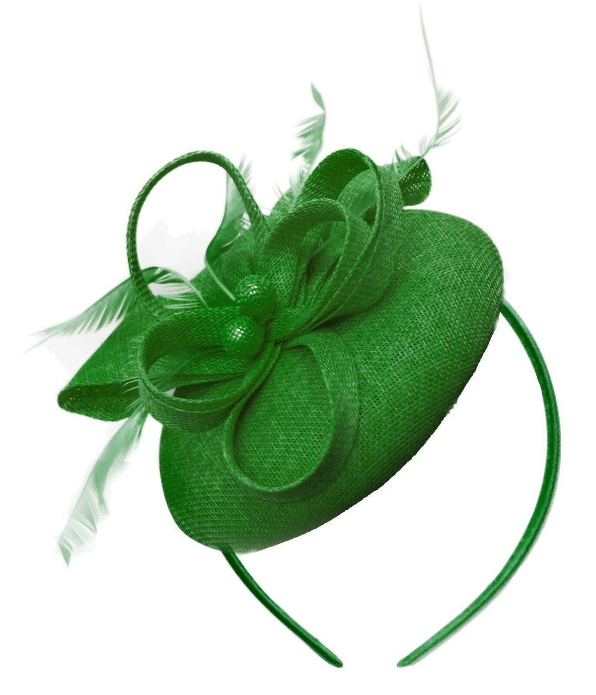 Round Pillbox Bow Sinamay Headband Fascinator Weddings Ascot Hatinator Races
