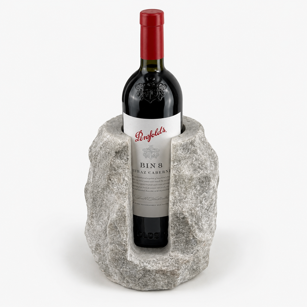 Solid Marble Wine Bottle Holder | Handcrafted Stone Wine Cooler