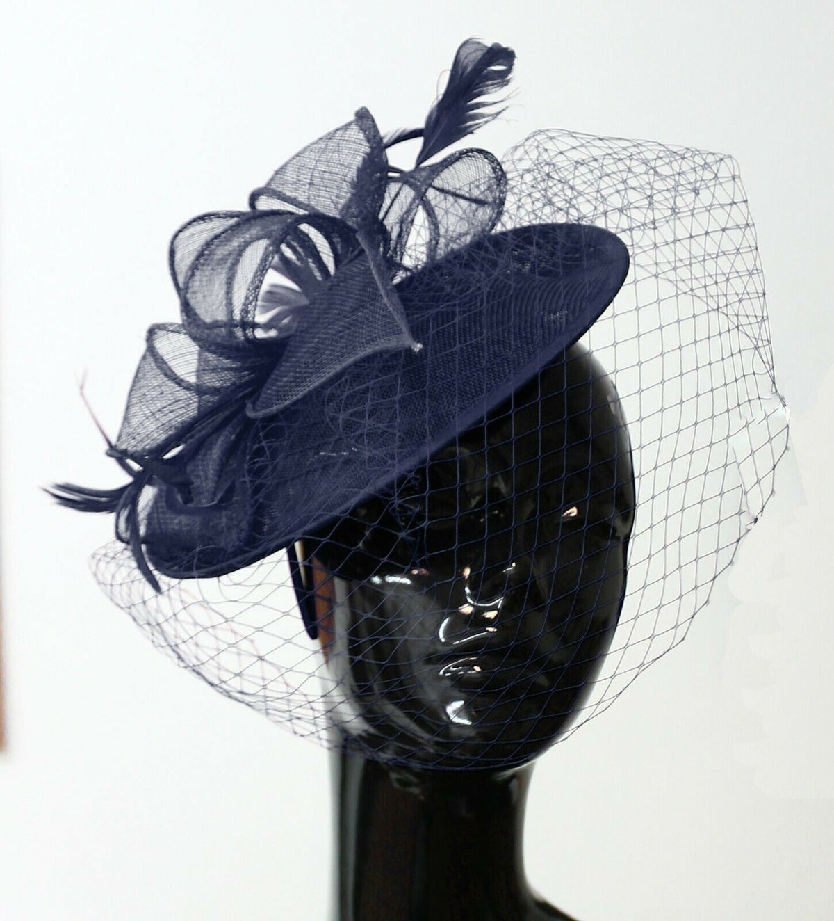 Medium Saucer Sinamay Headband Fascinator Wedding Ascot Hat Hatinator Birdcage Veil