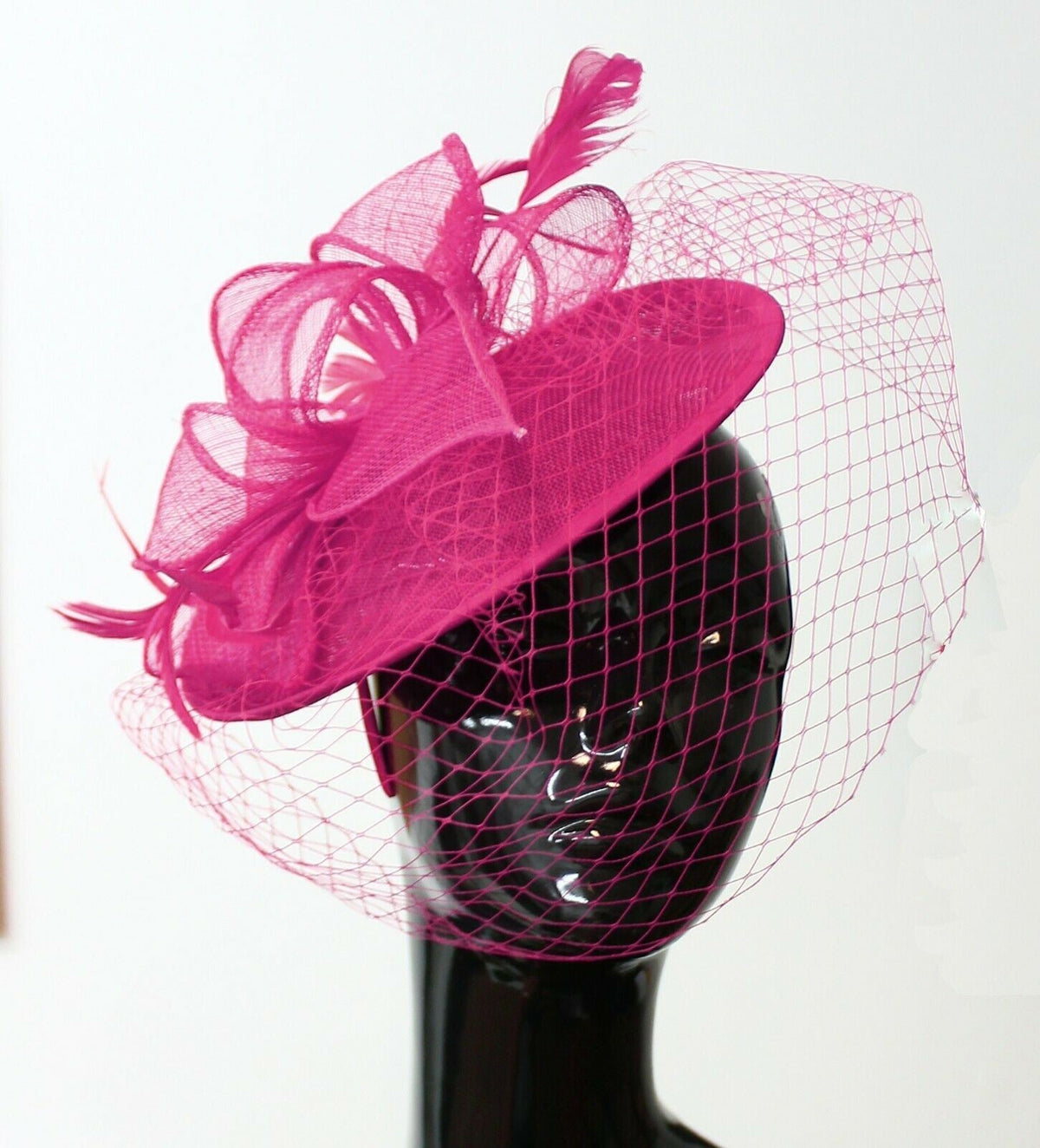 Medium Saucer Sinamay Headband Fascinator Wedding Ascot Hat Hatinator Birdcage Veil