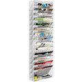 Wall Magazine File Organizer 16 Tier A4 Document Holder White Office Storage Rack