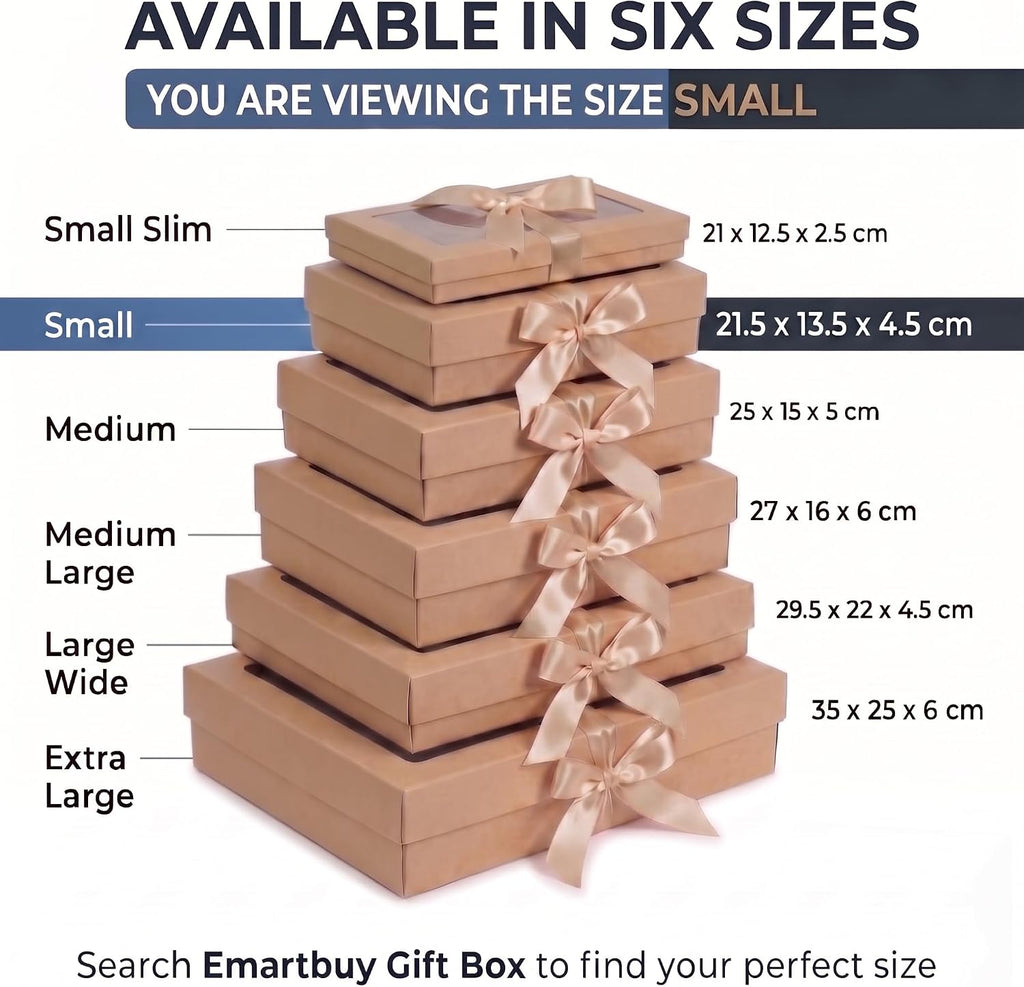 Gift Boxes 12 Pack Black Clear Window Small 21.5x13.5x4.5cm Emartbuy Present Boxes