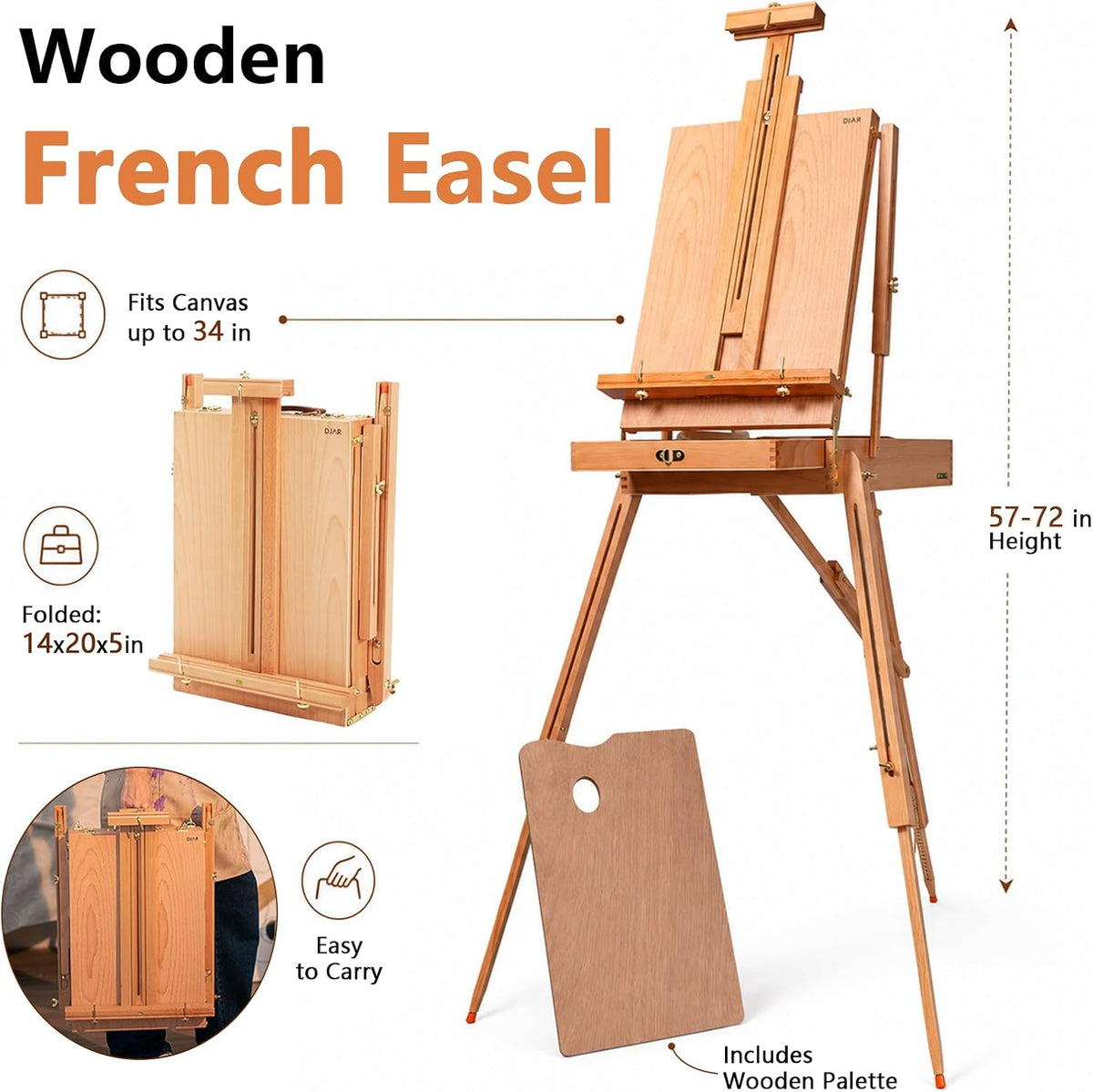 Art Painting Kit 169Pcs French Easel Acrylic Watercolour Oil Paint Set DJAR