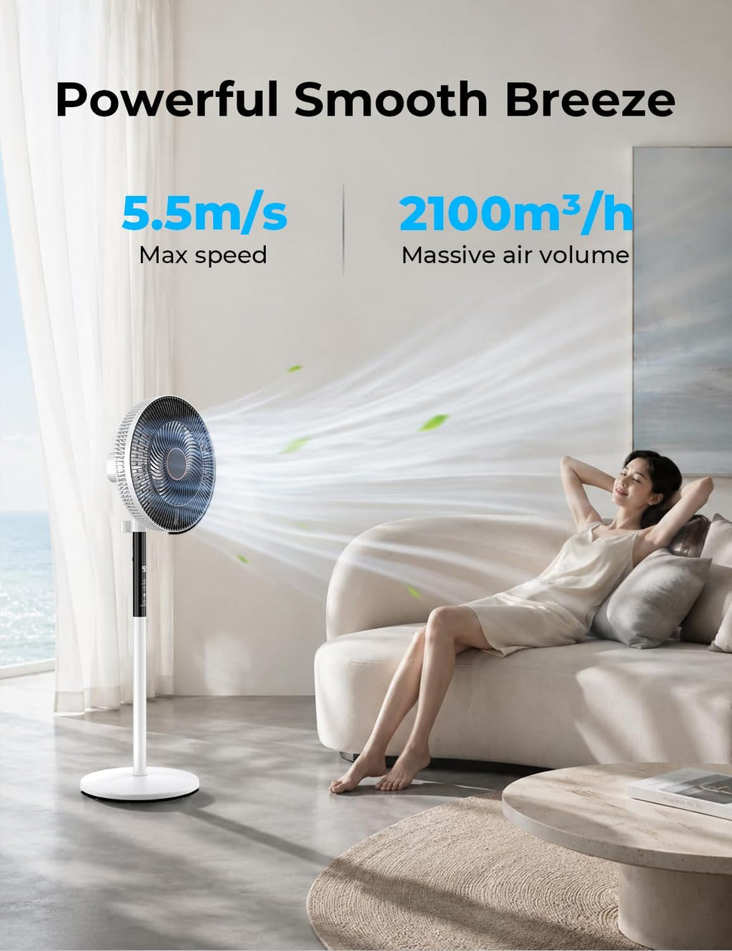 Pedestal Fan 16 Inch 9 Speed Remote 90° Oscillation Timer Adjustable Height Home