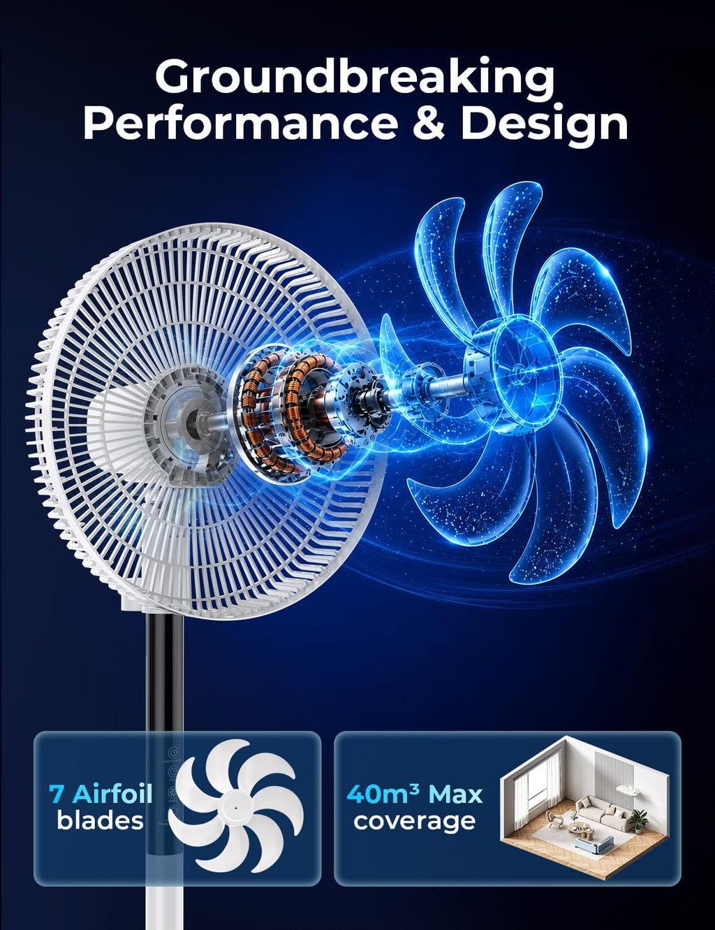 Pedestal Fan 16 Inch 9 Speed Remote 90° Oscillation Timer Adjustable Height Home