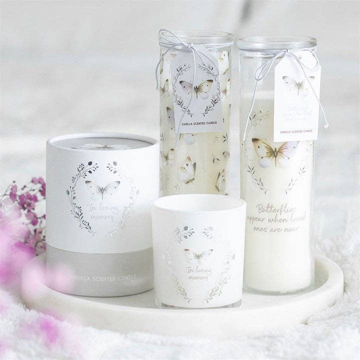 In Loving Memory Butterfly Vanilla Candle – Sympathy & Memorial Gift