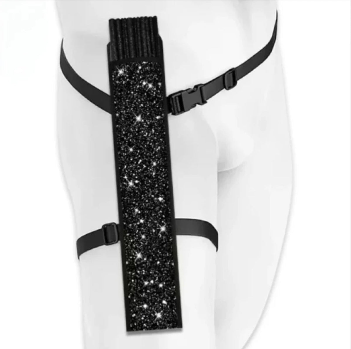 Transparent Peach Disco Glitter XL Festival Fan