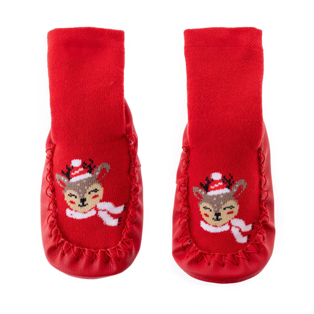 HelloBaby Reindeer Print New Year Slipper Baby Socks