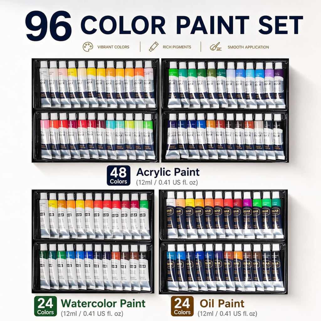 Art Painting Kit 169Pcs French Easel Acrylic Watercolour Oil Paint Set DJAR