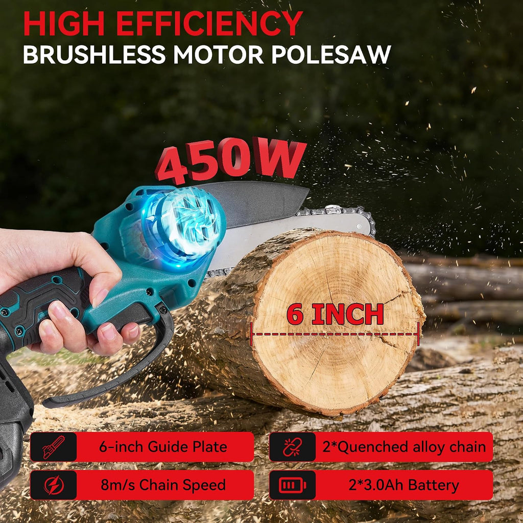 Cordless Pole Hedge Trimmer Pole Saw 4 in 1 7.05FT Extension ONEVAN Garden Tool