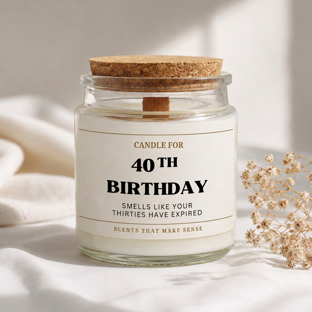 40th Birthday Candle Funny Birthday Gift