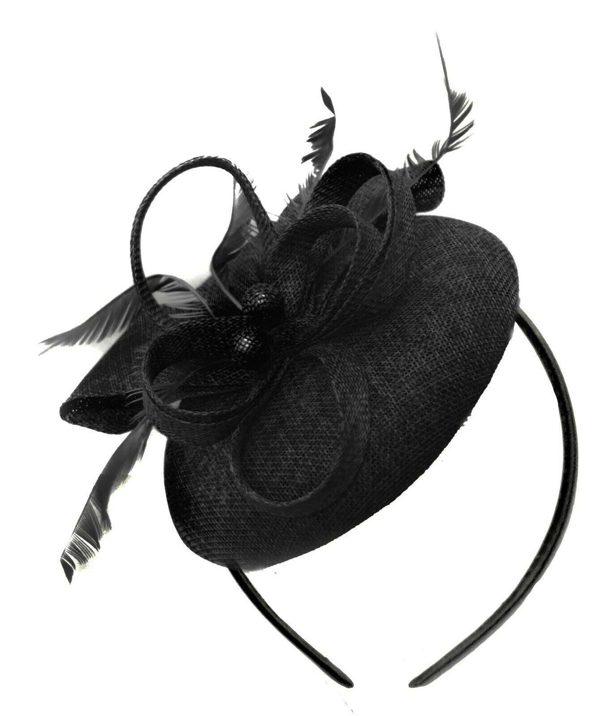 Round Pillbox Bow Sinamay Headband Fascinator Weddings Ascot Hatinator Races
