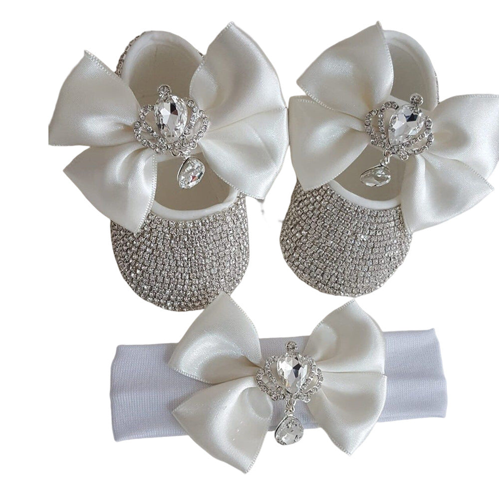 Photography Props And Headband Baby Toddler Shoes Soft Sole Suit