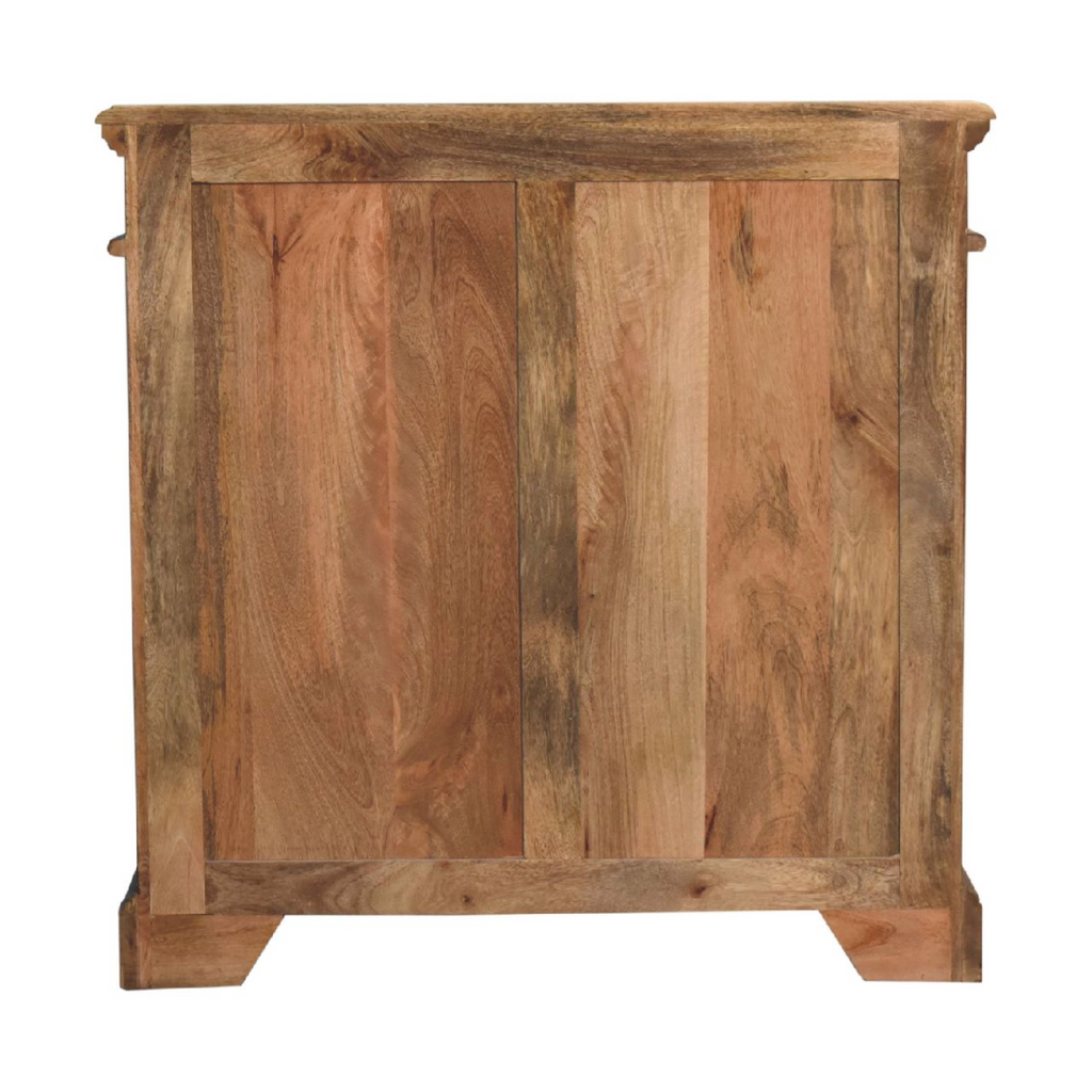 Artisan Furniture Solid Wood Oriental Hand-Painted Wine Cabinet, Black, 2 Doors