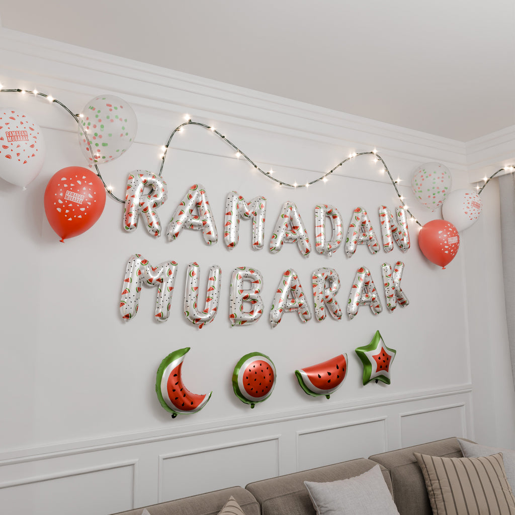 Decoration Set Ramadan Mubarak Palestine Theme (White) | 5 Items